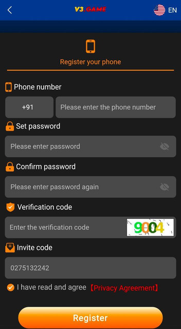 How to Register on V3 Game App